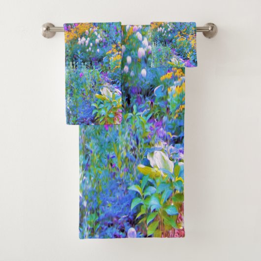 印象派カラフル庭園風景花 バスタオルセット (インサイチュ)