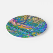 印象派カラフル庭園風景花 ペーパープレート (アングル)