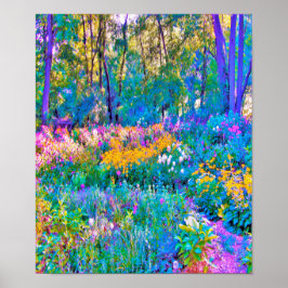印象派カラフル庭園風景花 ポスター