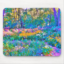 印象派カラフル庭園風景花 マウスパッド