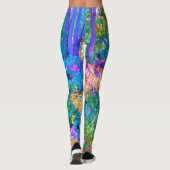 印象派カラフル庭園風景花 レギンス (裏面)