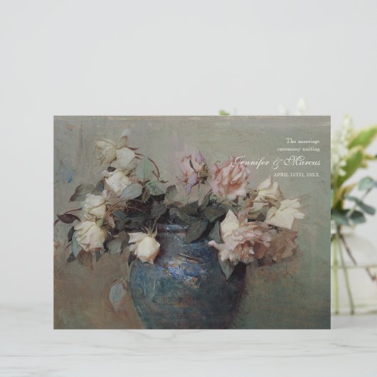 印象派クリームピンクローズ – 結婚式 プログラム (スタンド正面)