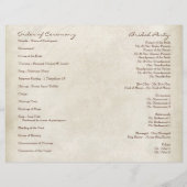 印象派クリームピンクローズ – 結婚式 プログラム (裏面)