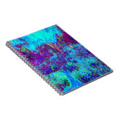 印象派サイケデリックのブルーガーデン風景 ノートブック (右側)