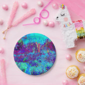 印象派サイケデリックのブルーガーデン風景 ペーパープレート (パーティー)