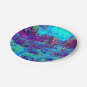 印象派サイケデリックのブルーガーデン風景 ペーパープレート (アングル)