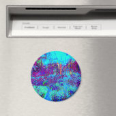 印象派サイケデリックのブルーガーデン風景 マグネット (インサイチュ (食洗機))