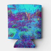 印象派サイケデリックのブルーガーデン風景 缶クーラー (裏面)