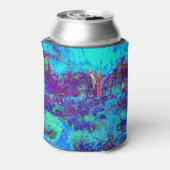 印象派サイケデリックのブルーガーデン風景 缶クーラー (缶裏面)