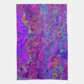 印象派サイケデリックの紫色の風景 キッチンタオル (縦)