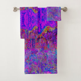 印象派サイケデリックの紫色の風景 バスタオルセット