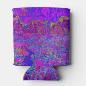 印象派サイケデリックの紫色の風景 缶クーラー (裏面)