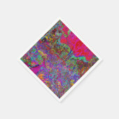 印象派サイケデリック庭園風景 スタンダードカクテルナプキン (角)