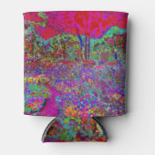 印象派サイケデリック庭園風景 缶クーラー (正面)