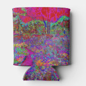 印象派サイケデリック庭園風景 缶クーラー (裏面)