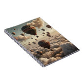 印象派スタイルの熱気球が空に ノートブック (右側)