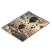 印象派スタイルの熱気球が空に ノートブック (左側)