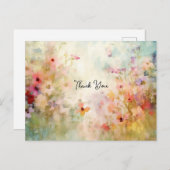 印象派スタイルフローラありがとう ポストカード (正面/裏面)