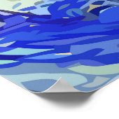 印象派スターリーナイトタブビーキャットポートレート ポスター (角)