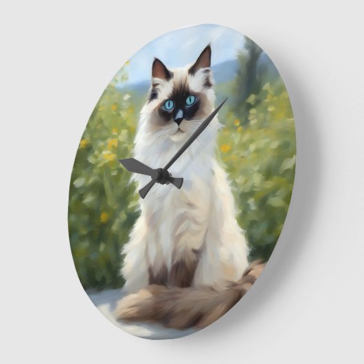 印象派セレニティザラグドール ラージ壁時計 (傾斜)