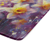 印象派ダフォディルフローラ紫イエローアート カッティングボード (角)