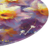 印象派ダフォディルフローラ紫イエロー カッティングボード (角)