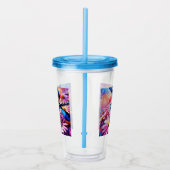 印象派トンボがピンクデイジーフローラ アクリルタンブラー (右)