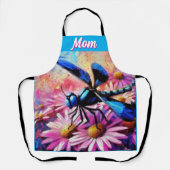 印象派トンボがピンクデイジーフローラ エプロン (正面)