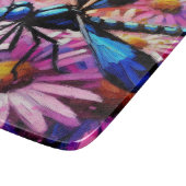 印象派トンボがピンクデイジーフローラ カッティングボード (角)