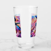 印象派トンボがピンクデイジーフローラ タンブラーグラス (左)