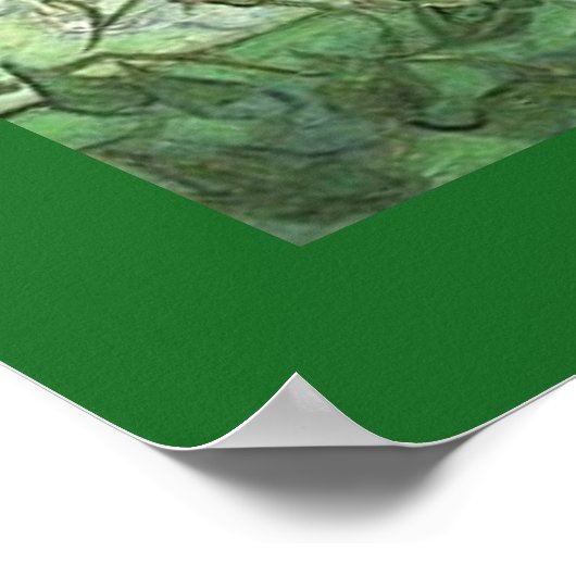 印象派バラのポスター付き花瓶 ポスター (角)