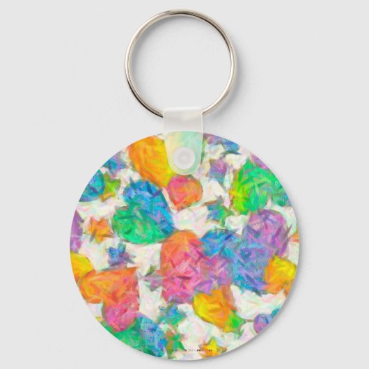 印象派パステルバレンタインハート キーホルダー (正面)