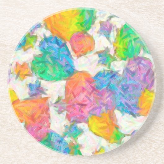 印象派パステルバレンタインハート コースター (正面)