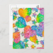 印象派パステルバレンタインハート シーズンポストカード (正面/裏面)