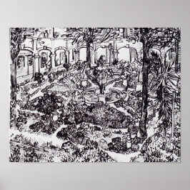 印象派ビンセント・ヴァン・ゴッホ・ガルテン・デ・ホスピタル ポスター