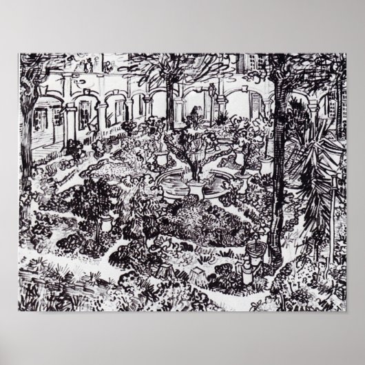 印象派ビンセント・ヴァン・ゴッホ・ガルテン・デ・ホスピタル ポスター (正面)