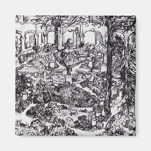 印象派ビンセント・ヴァン・ゴッホ・ガルテン・デ・ホスピタル マグネット (正面)