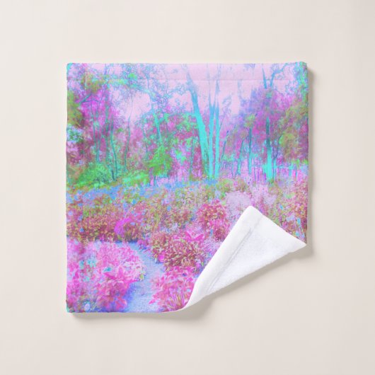 印象派ピンクとターコイズ抽象芸術園 ウォッシュタオル (ウォッシュタオル)