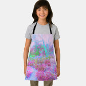 印象派ピンクとターコイズ抽象芸術園 エプロン (インサイチュ)