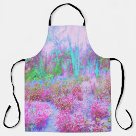 印象派ピンクとターコイズ抽象芸術園 エプロン