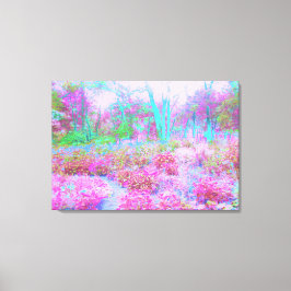 印象派ピンクとターコイズ抽象芸術園 キャンバスプリント