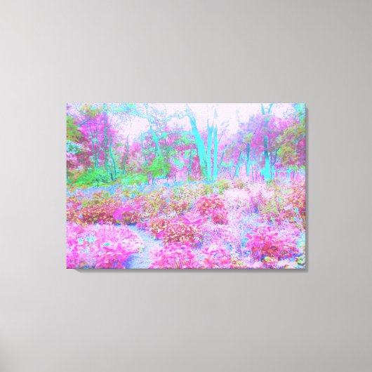 印象派ピンクとターコイズ抽象芸術園 キャンバスプリント (正面)