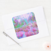 印象派ピンクとターコイズ抽象芸術園 スクエアシール (封筒)