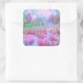 印象派ピンクとターコイズ抽象芸術園 スクエアシール (バッグ)