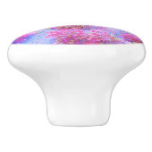 印象派ピンクとターコイズ抽象芸術園 セラミックノブ (側面)