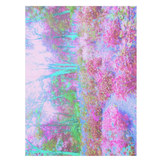 印象派ピンクとターコイズ抽象芸術園 テーブルクロス (正面)