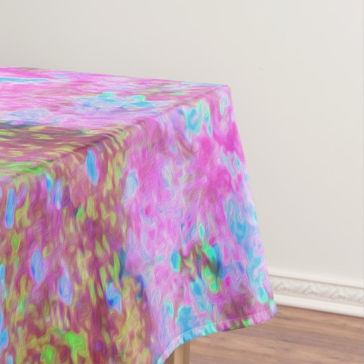 印象派ピンクとターコイズ抽象芸術園 テーブルクロス (インサイチュ)