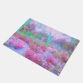 印象派ピンクとターコイズ抽象芸術園 ドアマット (アングル)