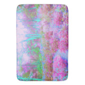 印象派ピンクとターコイズ抽象芸術園 バスマット (正面縦)