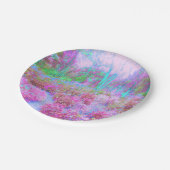 印象派ピンクとターコイズ抽象芸術園 ペーパープレート (アングル)